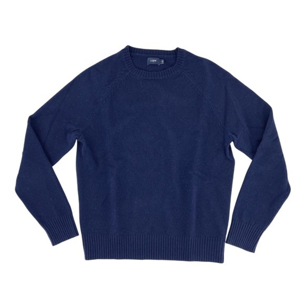 J. Crew Lambs Wool Crewneck Sweater Mens Small Navy Blue